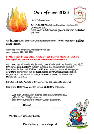 Handzettel Osterfeuer 2022
