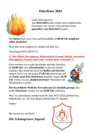 Handzettel Osterfeuer 2024